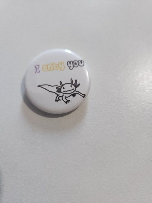 badge axolotl non-binaire I enby You