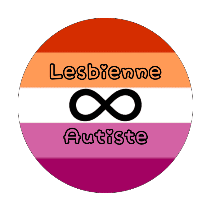 drapeau lesbien ,lesbienne et autiste, signe infini