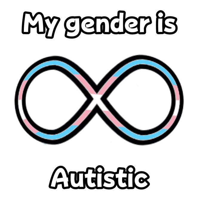 signe de l'infini drapeau trans, My gender is autistic